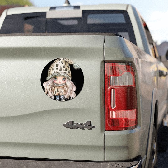 Leopard Print Gnome Clipart Images, Girly Car Magnets