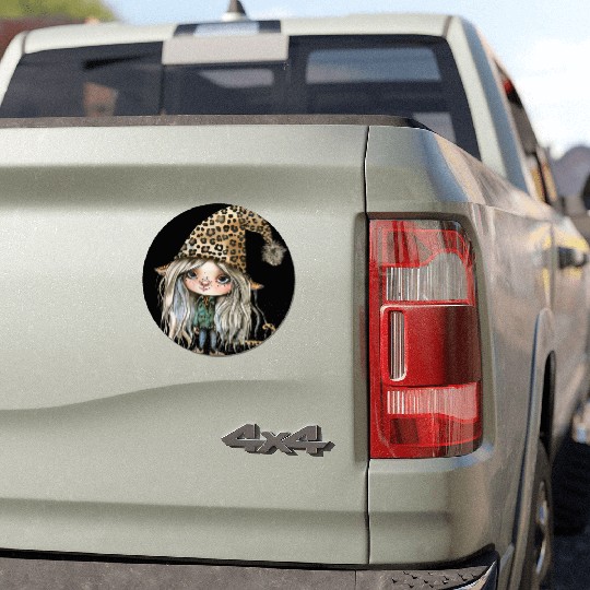 Leopard Print Gnome Clipart Images, Girly Car Magnets