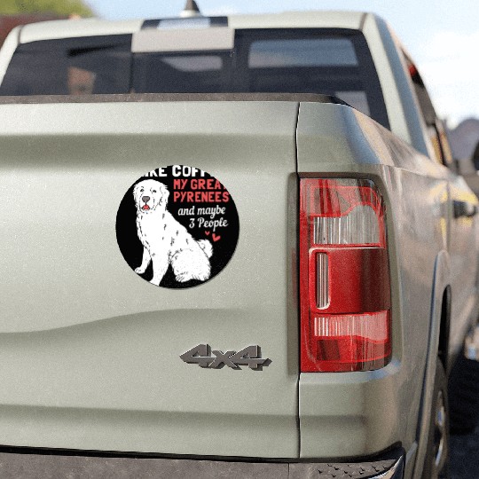 Coffee Dog And Maybe 3 People Funny Great Pyrenees Car Magnets