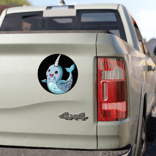 Adorable Narwhal Cartoon Enchantment Car Magnets