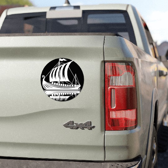 Strong Viking Dragon Boat With Sail Car Magnets