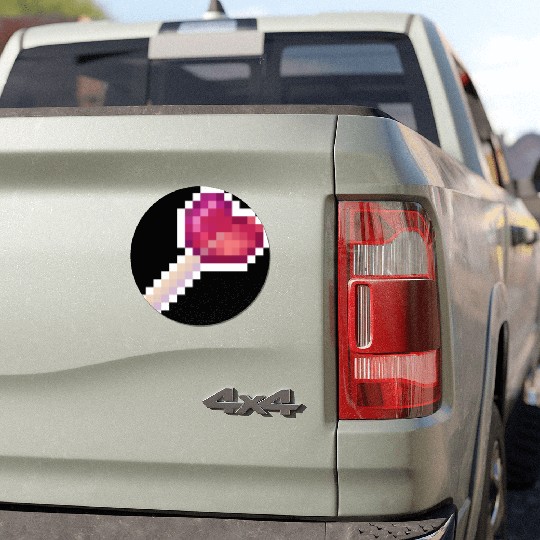 Pixel Art Sprite Cute Heart Lollipop Car Magnets