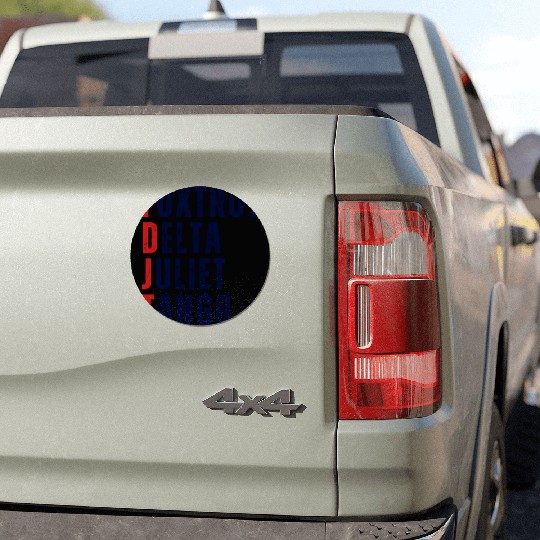 FOXTROT DELTA JULIET TANGO WHITE Car Magnets