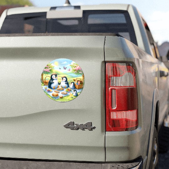 Penguin Flowers Butterflies Premium Car Magnets