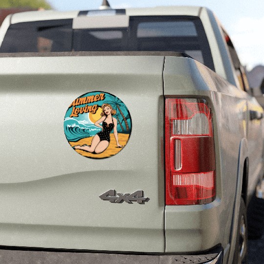 Retro Summer Loving Beach Vibes for a Beach Lover Car Magnets