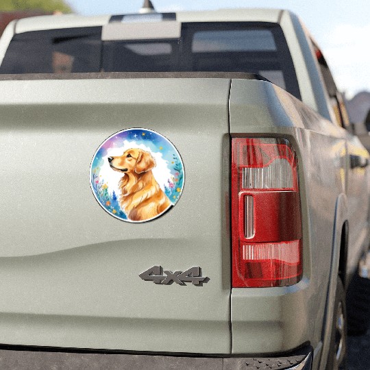 Golden Retriever Watercolor Car Magnets