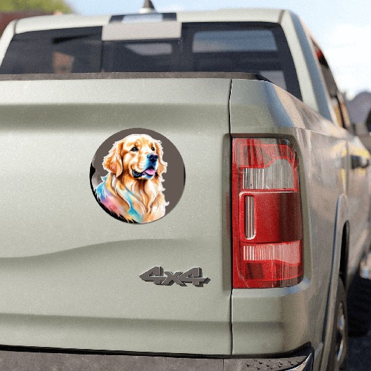 Golden Retriever Watercolor Car Magnets