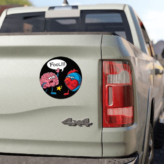 Mind Clash Heart vs Brain Car Magnets