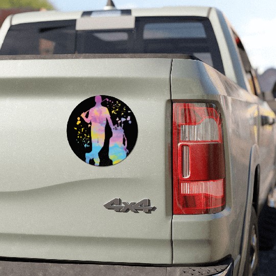 Golfer Colorsplash Kids Miniature Golf Car Magnets