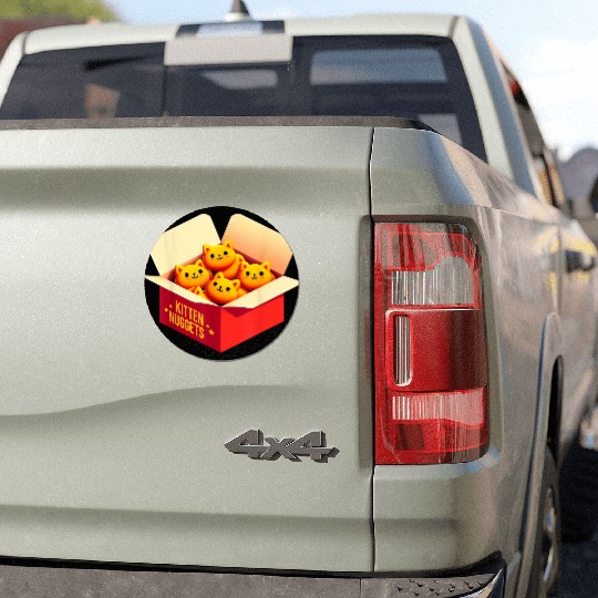 Kitten Nuggets Food Pun Cat Lover Gift Chicken Nug Car Magnets