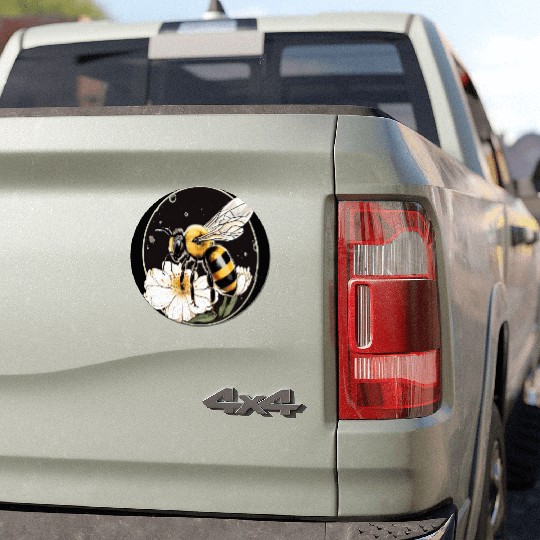 Bumble Bee on a Flower in a Bubble Car Magnets