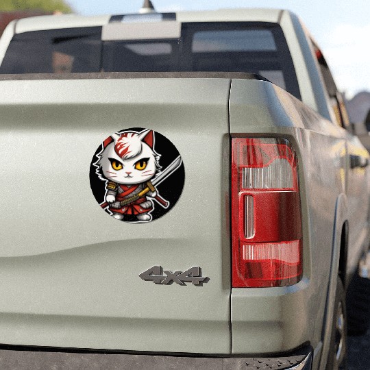 ninja cat with a katana 2 Car Magnets
