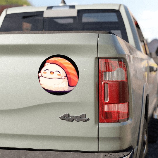 Kawaii White Cat Salmon Nigiri Sushi Car Magnets