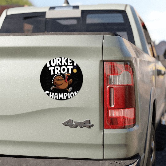 Funny Turkey Trot Running Thanksgiving Champion Car Magnets