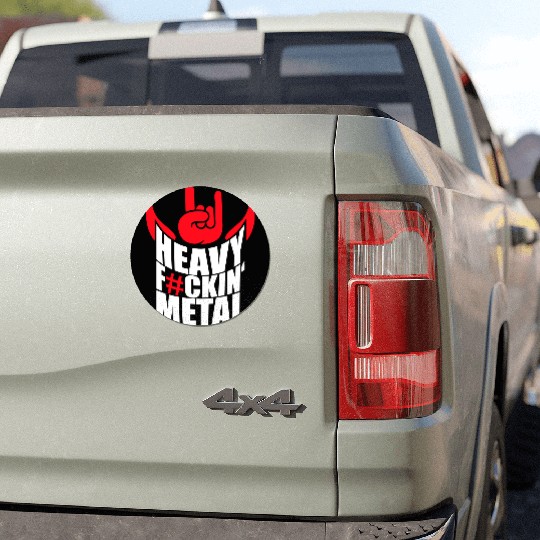 Heavy F#ckin' Metal Hard Rock Fun Music Text Quote Car Magnets