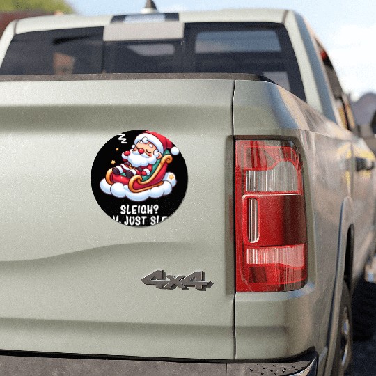 Santa Claus - Funny Santa Claus - Lazy Santa Claus Car Magnets