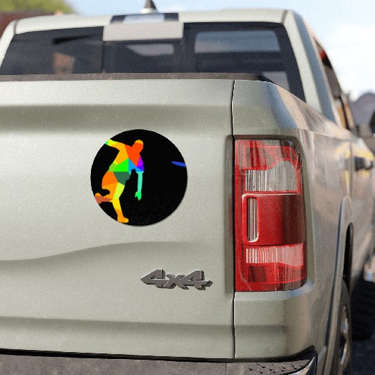 Ultimate Frisbee Rainbow Colors Polygon Sport Car Magnets