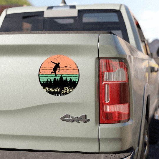 Ultimate Frisbee Vintage Retro Sunset Car Magnets