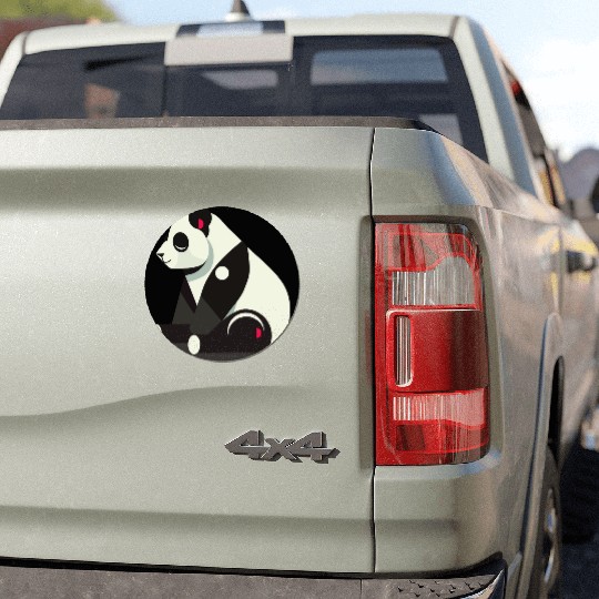 Geometric Panda - Minimalist and Cute Car Magnets