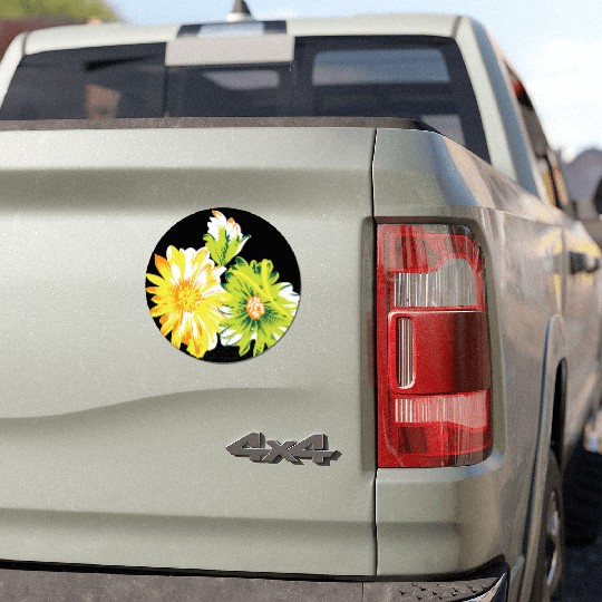 Vibrant Tropical Flower Pattern Car Magnets