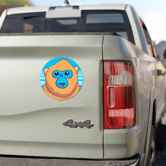 Monkey Lover Cute Snub Nosed Monkey Face Car Magnets