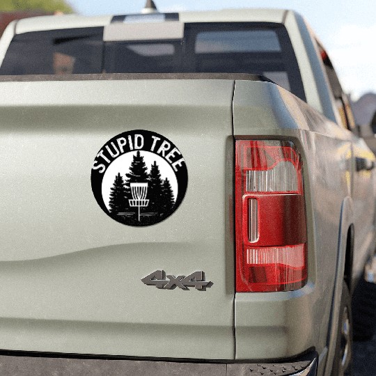 Stupid Tree Distressed Disc Golf Car Magnets