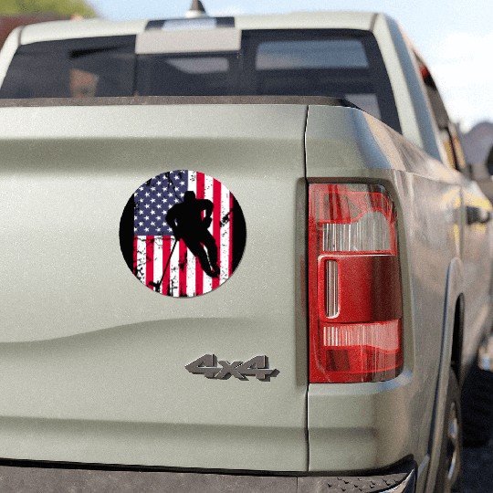 Cute idea American flag hokey lover Car Magnets