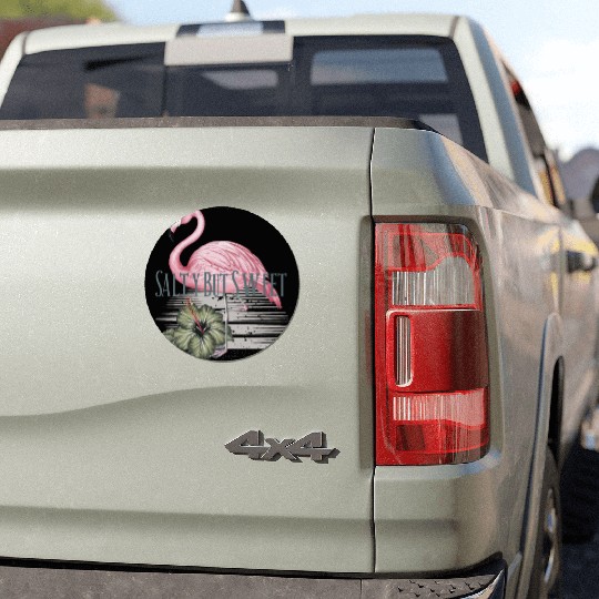 Salty but Sweet - Tropical Flamingo Vibes Car Magnets