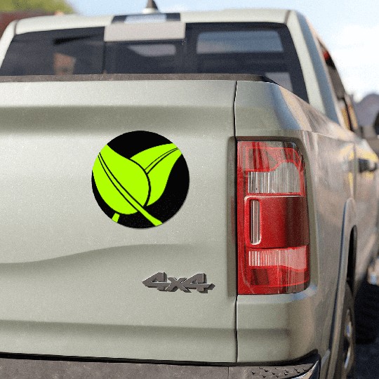 2 Green Beautiful Leaves Eco Spring Summer Nature Car Magnets