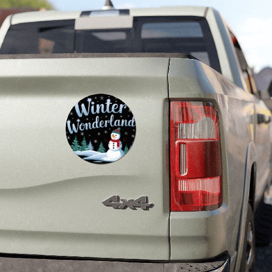 christmas snowman winter wonderland Car Magnets