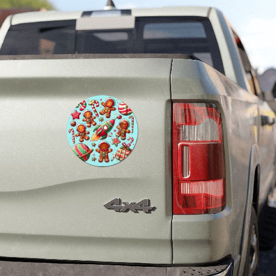 Gingerbread spaceship christmas Car Magnets