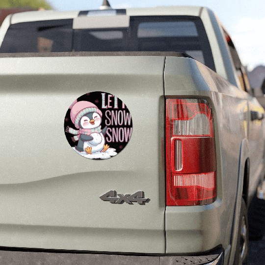 Let It Snow Snow, Christmas Snowman Car Magnets