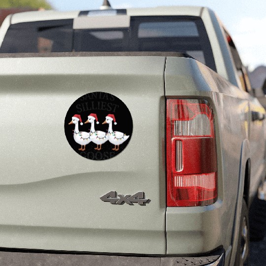 Santa's Silliest Goose Christmas Car Magnets