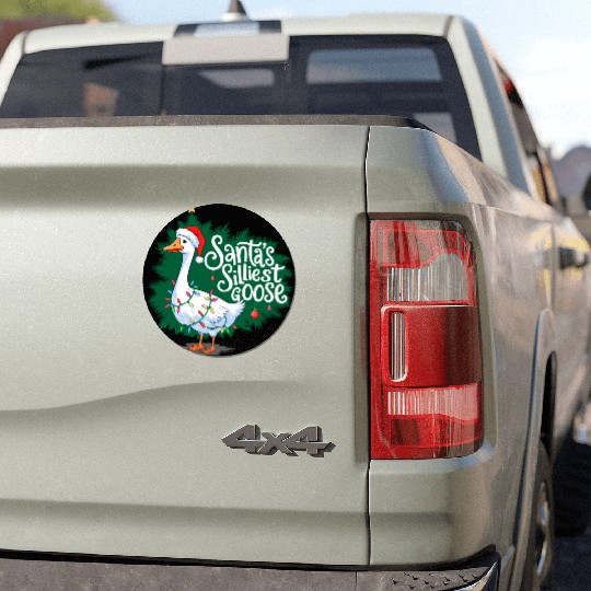 Santa s silliest goose Funny Christmas Family Car Magnets