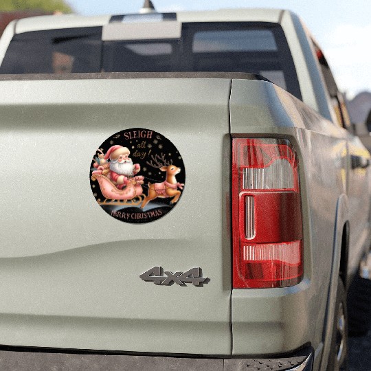 Sleigh All Day, Merry Christmas Car Magnets