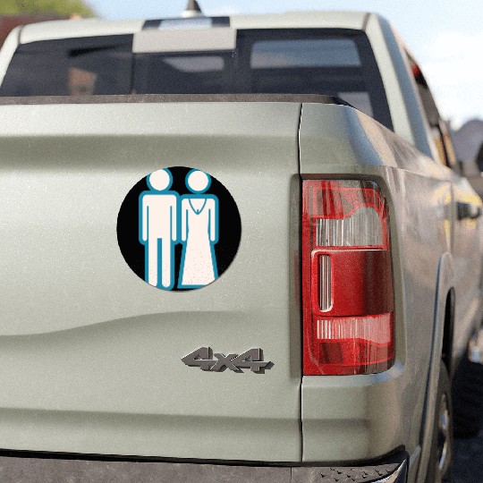 Elegant Wedding Couple Silhouette Car Magnets