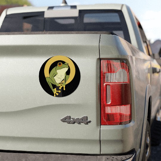 Elegant Green Frog with Gold Accents Car Magnets