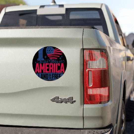 Patriotic "I Love America" Car Magnets