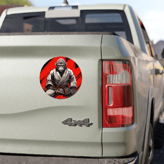 Karate Judo Monkey Chimpanzee Martial arts Car Magnets