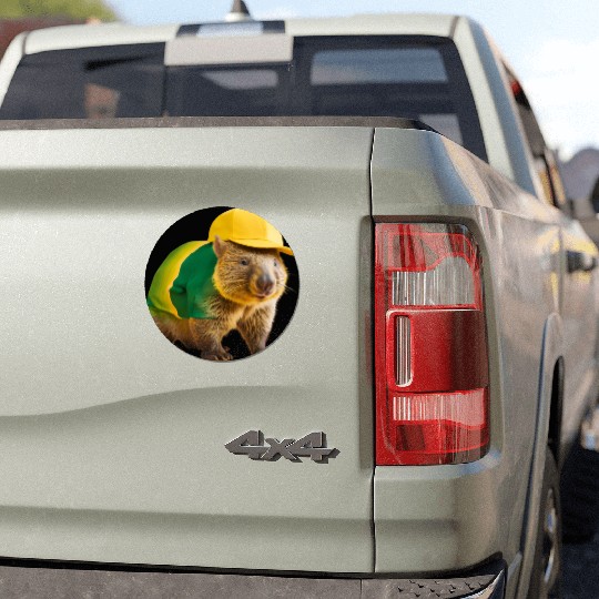 Green and Gold Wombat 2 Car Magnets