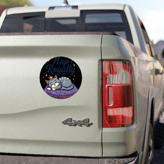 Nap Royalty - Crowned Cat Design Car Magnets