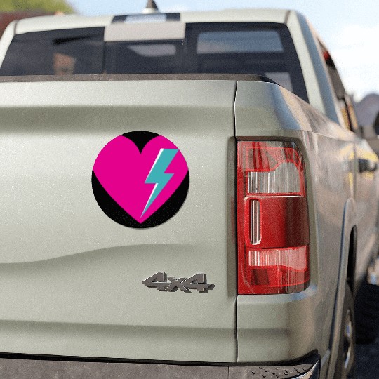 Heart with Lightning Bolt Car Magnets