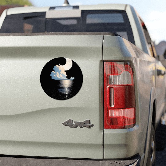 Full Moon Over sea Car Magnets