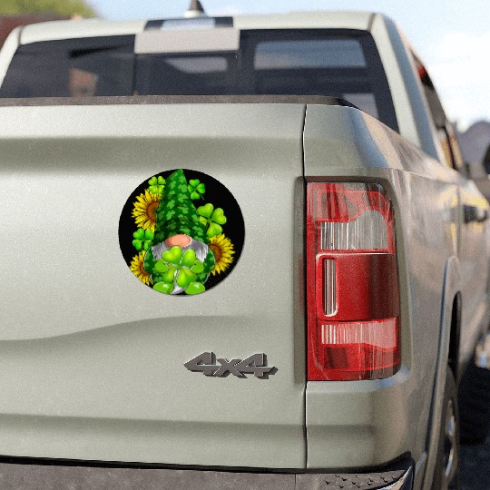 Cute Gnome Sunflower Happy St Patricks Day Car Magnets