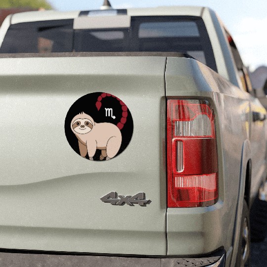 Scorpio Zodiac Sloth with Scorpio Sign Tail Car Magnets
