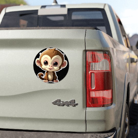 Monkey Chibi-Style Sticker Car Magnets