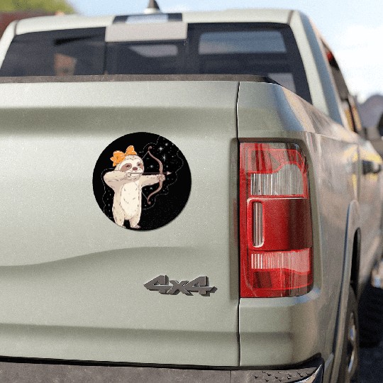 Sagittarius Zodiac Sloth Bow and Stars Car Magnets