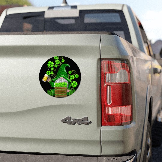 Irish Gnome Drink Beer Shamrock St Patricks Day Car Magnets