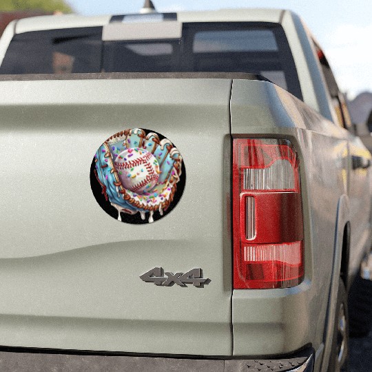 Baseball Drip Ice Cream Sprinkles Baseball Glove Car Magnets