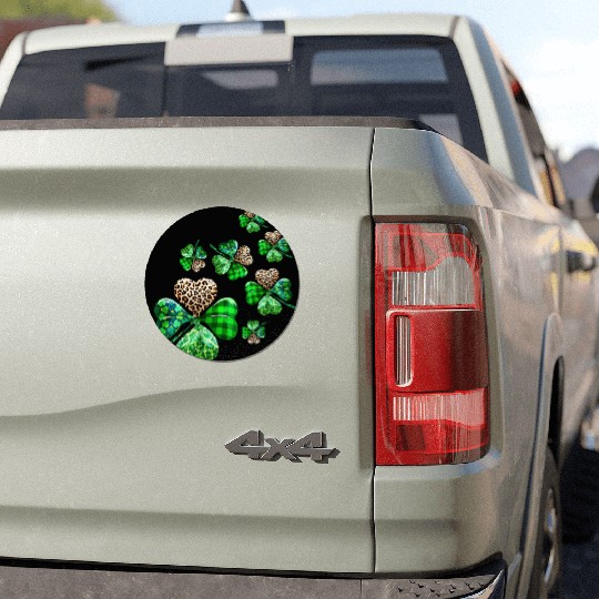 St. Patrick's Day Shamrock Irish Leopard Car Magnets
